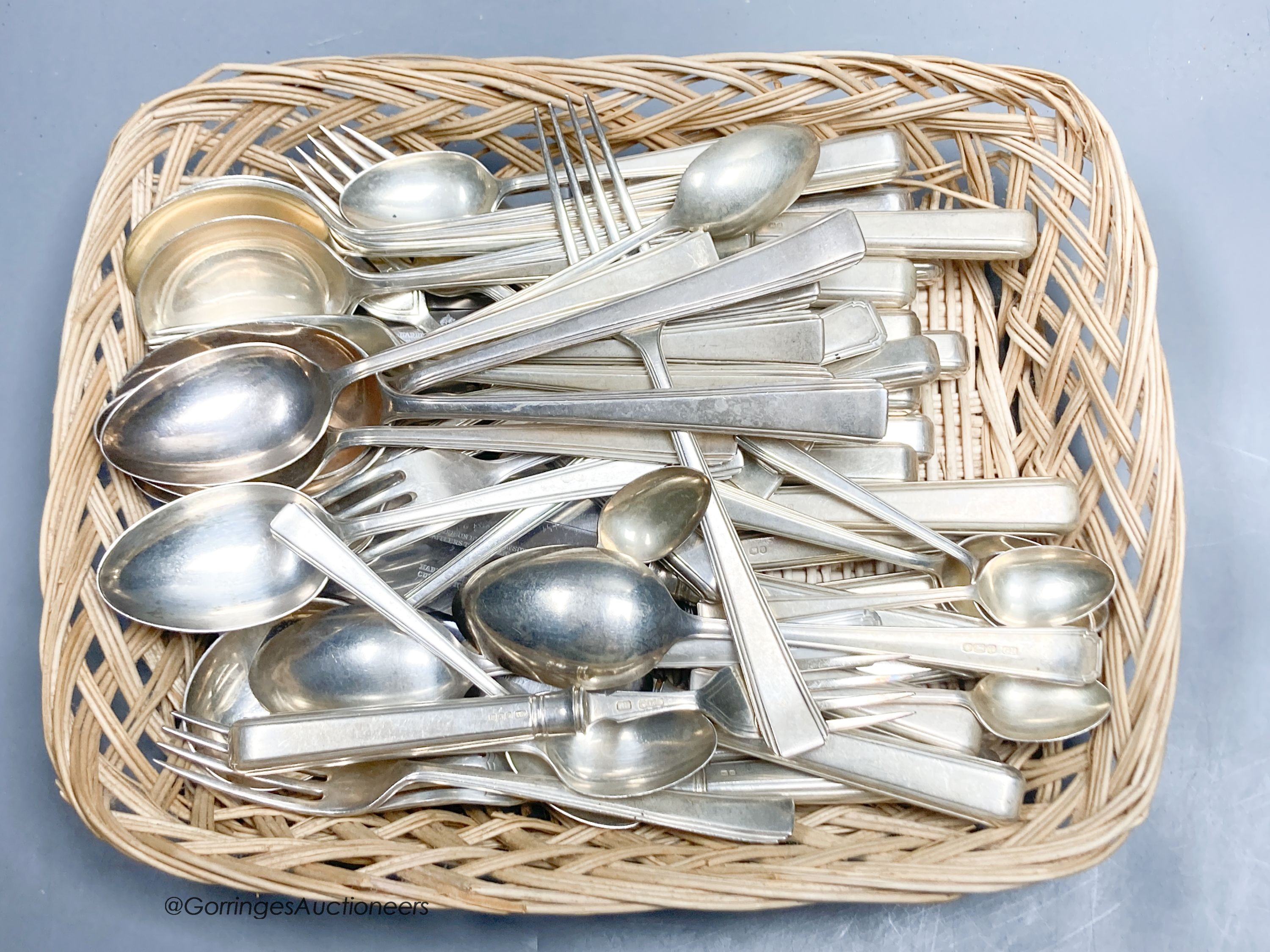 A part canteen of modern silver flatware, comprising fifty nine items, George Howson Ltd, Sheffield, 1950